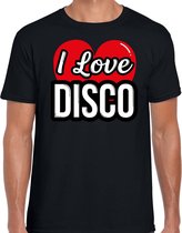 I love disco verkleed t-shirt zwart voor heren - discoverkleed / party shirt - Cadeau voor een disco liefhebber S