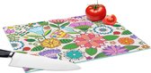 Glazen Snijplank - 39x28 - Bloemen - Regenboog - Vlinder - Design - Snijplanken Glas