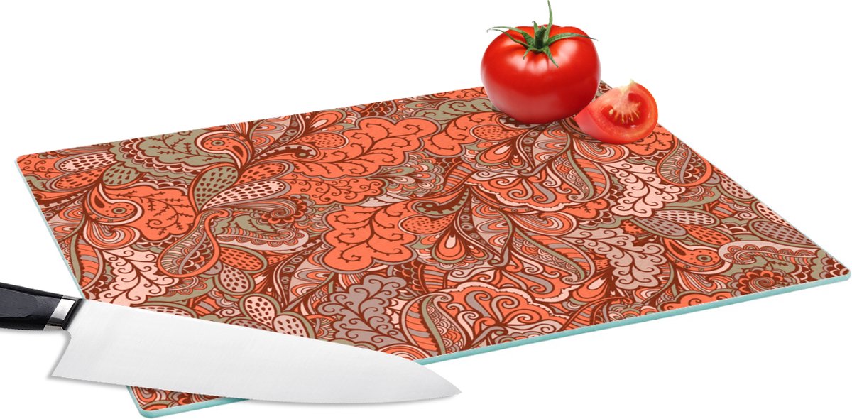 Glazen Snijplank - 39x28 - Vintage - Flora - Patronen - Snijplanken Glas