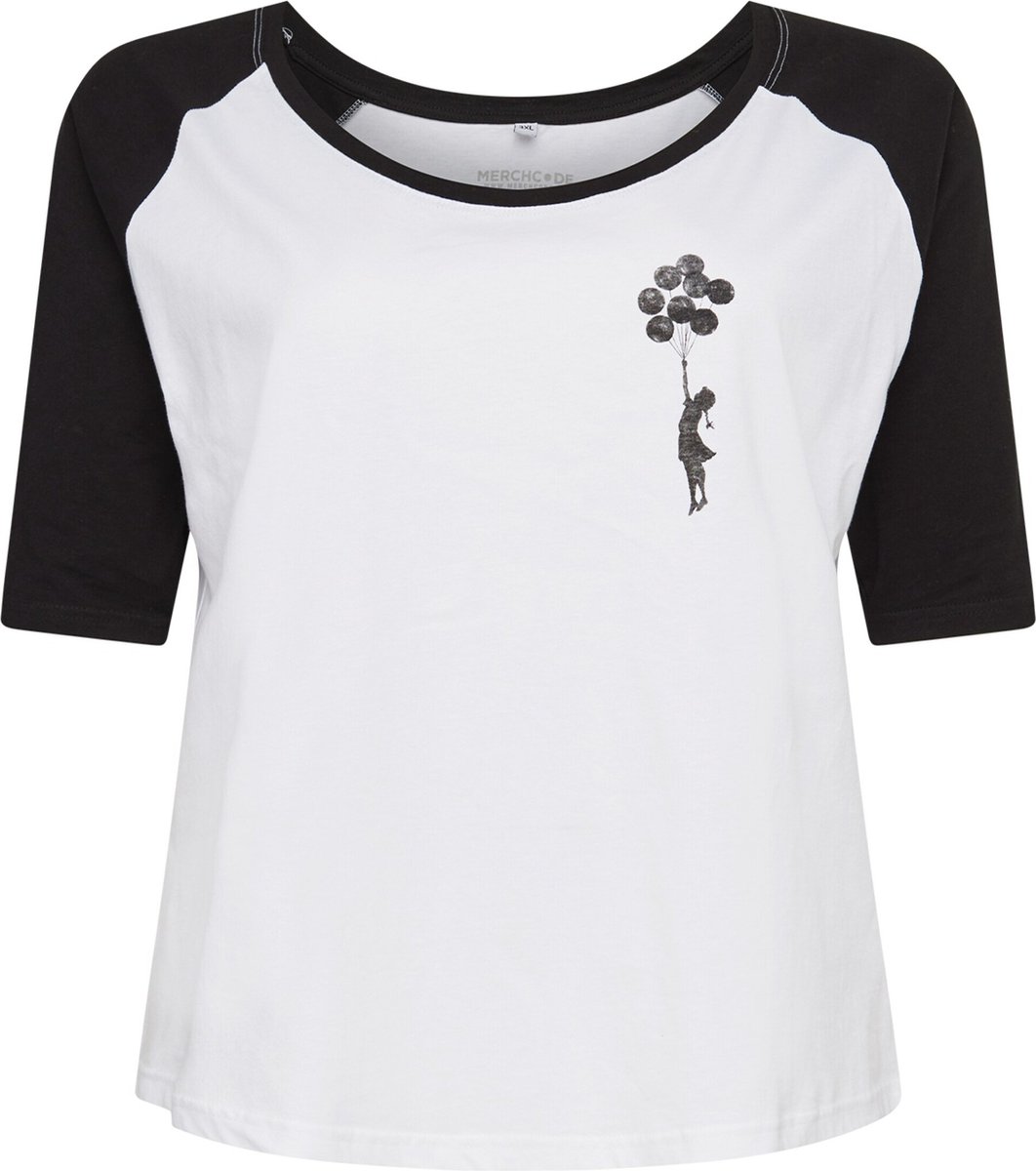 Merchcode Banksy Brandalised Banksy’s Graffiti Balloons Raglan top 5XL Wit