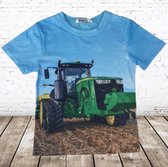 Stoer jongens shirt met John Deere trekker H103 -s&C-86/92-t-shirts jongens