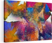 Artaza Canvas Schilderij Abstracte Kunst - Verschillende Kleuren in Acryl - 120x80 - Groot - Foto Op Canvas - Wanddecoratie