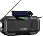 Thuys Noodradio - Noodradio opwindbaar - Solar oplaadbaar - Meerdere zaklamp standen - 5000 mAh powerbank - Ingebouwd kompas - Dynamo - Radio - Sos knop - Waterdicht - Zwart