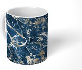 Mok - Marmer print - Goud - Luxe - Design - Mokken - 350 ML - Beker - Uitdeelcadeautjes