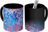 Magische Mok - Foto op Warmte Mokken - Patronen - Verf - Roze - Blauw - Magic Mok - Beker - 350 ML - Uitdeelcadeautjes