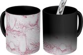 Magische Mok - Foto op Warmte Mokken - Steen - Marmer print - Design - Rose - Magic Mok - Beker - 350 ML - Uitdeelcadeautjes
