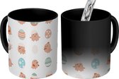 Magische Mok - Foto op Warmte Mok - Patronen - Pasen - Vogel - Paaseieren - 350 ML - Uitdeelcadeautjes