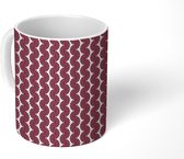 Mok - Patronen - Vintage - Rood - Abstract - Mokken - 350 ML - Beker - Uitdeelcadeautjes