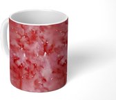 Mok - Waterverf - Patroon - Rood - Mokken - 350 ML - Beker - Uitdeelcadeautjes