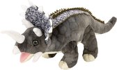 Pluche dinosaurussen Triceratops knuffels 28 cm - Kinder dinos speelgoed knuffelbeesten