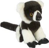 Pluche knuffel dieren zwart/wit Lemur aapje 18 cm - Speelgoed apen/aapjes knuffelbeesten