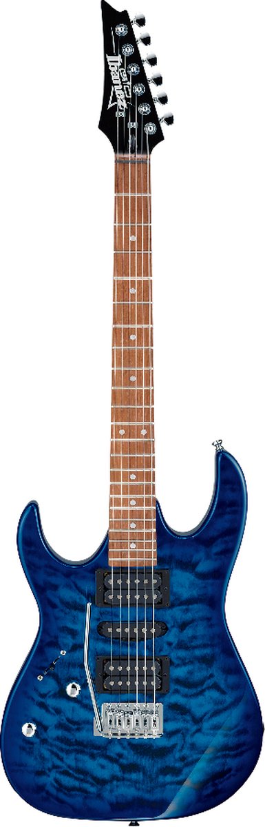 Guitare électrique Ibanez GRX70QALTBB Transparent Blauw Gaucher