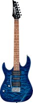 Elektrische gitaar Ibanez GRX70QALTBB Transparant Blauw Linkshandig