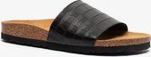 Hush Puppies dames bio slippers met croco print - Zwart - Maat 38