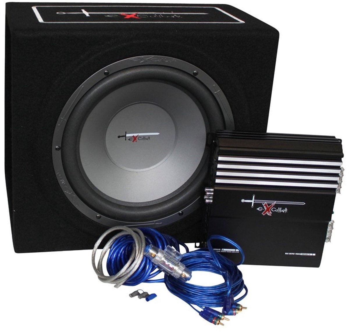 EXCALIBUR X3 pakket Active Subwoofer - 1000 W Versterker - Aansluitkabels