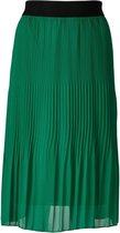 Dames plisse rok uni met elastische brede tailleband - groen - kort | Maat S-XL