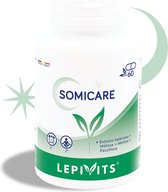 Somicare | 60 plantaardige capsules | Valeriaan en Citroenmelisse-extract | Slapeloosheid en Angst | Made in Belgium | LEPIVITS