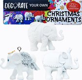 Elephant Parade - Decorate Your Own 3-pack Christmas Ornaments - Decoreer je eigen Kerstornamenten - 7cm