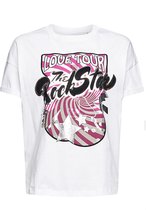 EDC T-shirt T Shirt Met Metallic Print 111cc1k332 C100 Dames Maat - L