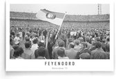 Walljar - Feyenoord supporters '71 - Zwart wit poster