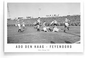 Walljar - Poster Feyenoord - Voetbal - Amsterdam - Eredivisie - Zwart wit - ADO Den Haag - Feyenoord '63 - 30 x 45 cm - Zwart wit poster