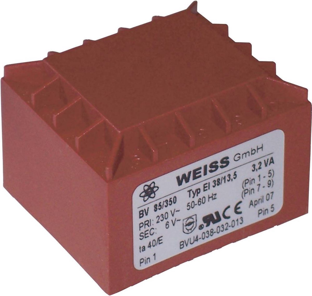Weiss Elektrotechnik 85/352 Printtransformator 1 x 230 V 1 x 12 V/AC 3.20 VA 267 mA