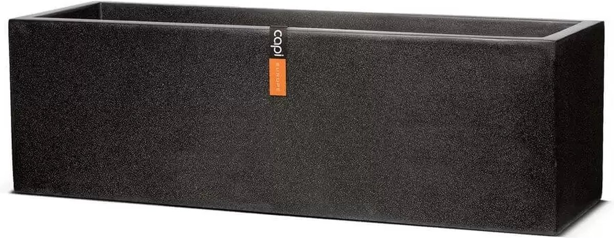 Capi Europe Low Rectangular Planter Terrazzo - 88x28x28 - Black