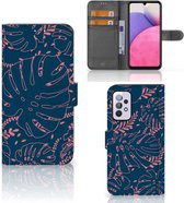 Smartphone Hoesje Geschikt voor Samsung Galaxy A33 5G Bookcase Palm Leaves