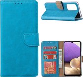 Hoesje Geschikt Voor Samsung Galaxy A33 hoesje bookcase Blauw - Hoesje Geschikt Voor Samsung Galaxy A33 wallet case portemonnee hoesje - A33 5G Hoes met Pasjeshouder cover