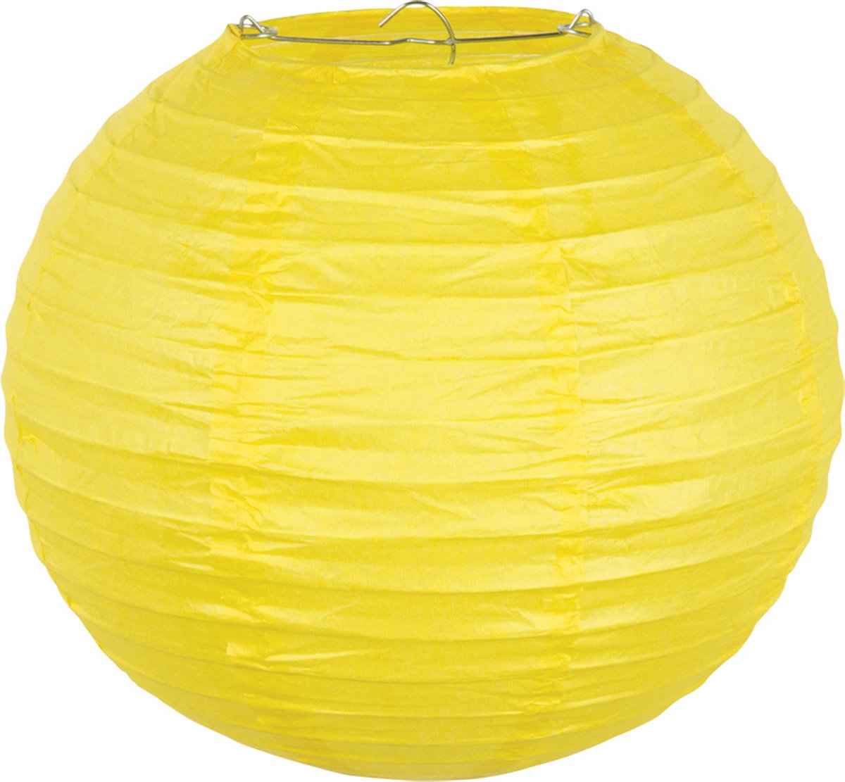 Boland - Papieren lampion met draadstalen frame Geel - Verjaardag, Kinderfeestje, Sint Maarten