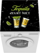 Wasmachine beschermer - Wasmachine mat - Tequila - Quote - Glazen - 60x60 cm - Droger beschermer - Cadeau voor vrouw - Cadeau voor man