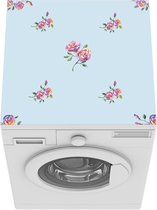 Wasmachine beschermer - Wasmachine mat - Patronen - Roos - Blauw - 60x60 cm - Droger beschermer