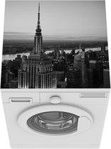 Wasmachine beschermer mat - Manhattan - Empire State Building - Zwart - Wit - Breedte 60 cm x hoogte 60 cm