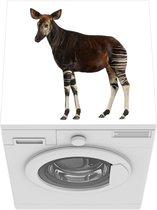 Wasmachine beschermer mat - Okapi met witte achtergrond - Breedte 60 cm x hoogte 60 cm