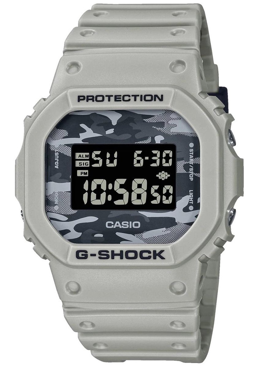 Casio G-Shock DW-5600CA-8ER Horloge - Kunststof - Grijs - Ø 38.5 mm