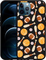 iPhone 12 Pro Max Hoesje Zwart American Sports - Designed by Cazy
