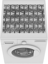 Wasmachine beschermer mat - Lijnen - Patroon - Zwart - Wit - Breedte 55 cm x hoogte 45 cm