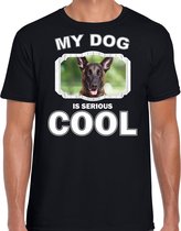 Mechelse herder honden t-shirt my dog is serious cool zwart - heren - Mechelse herders liefhebber cadeau shirt L