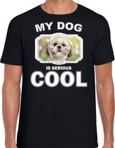 Shih tzu honden t-shirt my dog is serious cool zwart - heren - Shih tzus liefhebber cadeau shirt L