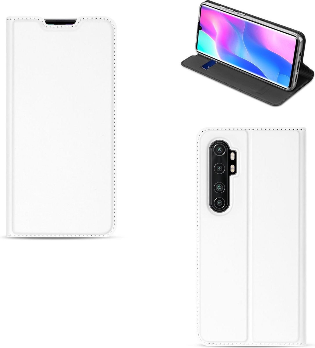 Xiaomi Mi Note 10 Lite Hoesje Wit met Pasjehouder