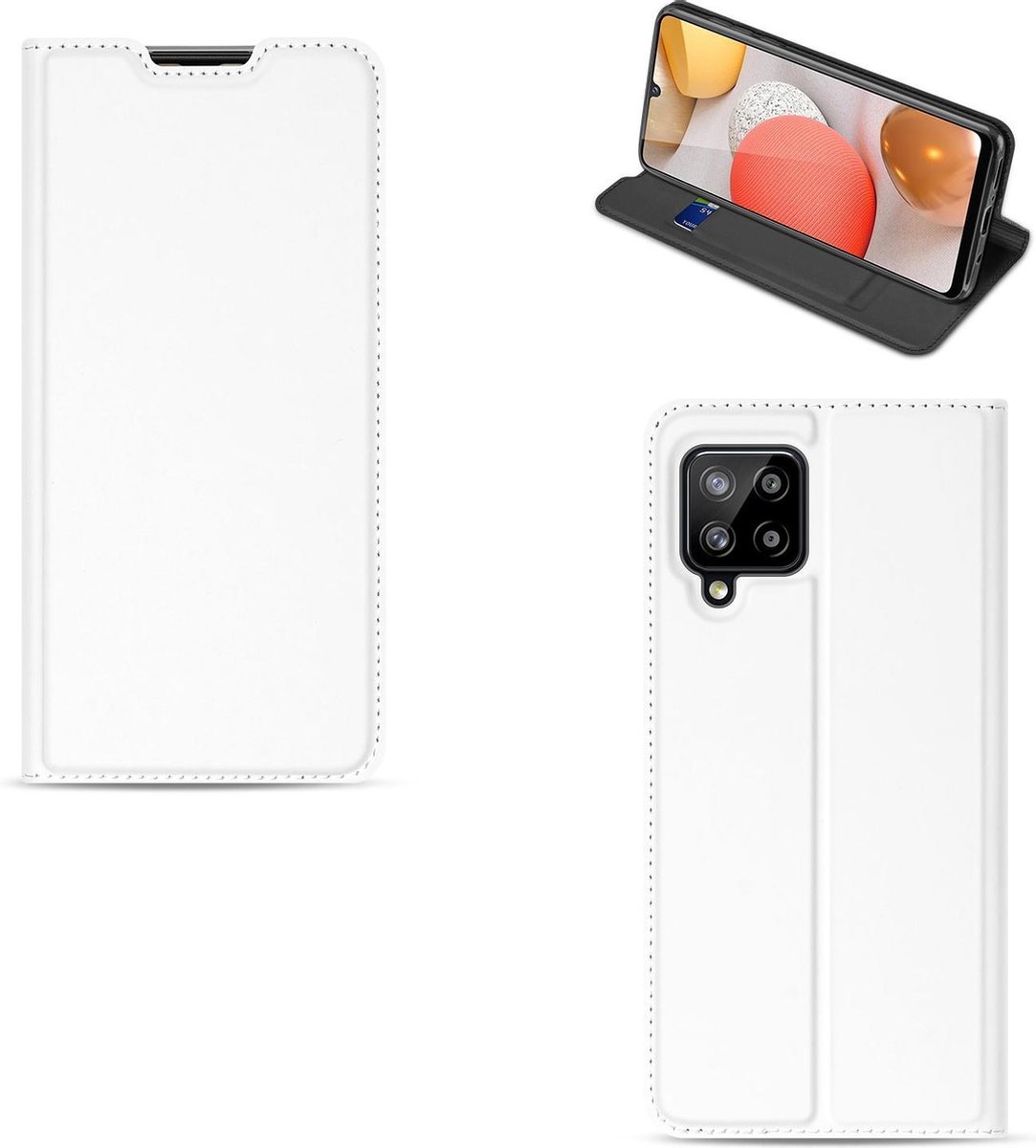 Samsung Galaxy A42 5G Hoesje Wit met Standaardfunctie