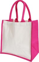 Westford Mill Printers Midi Jute Zak (14 Liter) (Fuchsia)