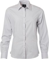 James and Nicholson Dames/dames Poplin-shirt met lange mouwen (Lichtgrijs)