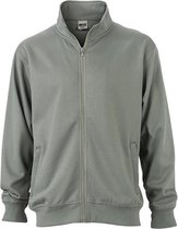James and Nicholson Unisex Workwear Sweat Jacket (Donkergrijs)