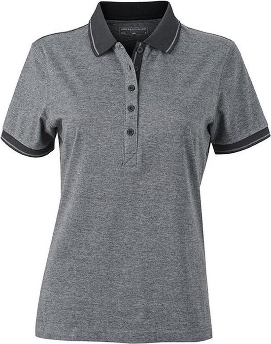 James and Nicholson Femmes / Femmes Heather Polo (Zwart Chiné / Noir)