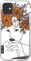 Casetastic Apple iPhone 11 Hoesje - Softcover Hoesje met Design - Flower Girl Lines Print