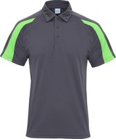 Awdis Gewoon Cool Mens Korte Mouw Contrast Paneel Poloshirt (Houtskool/Lijkgroen)