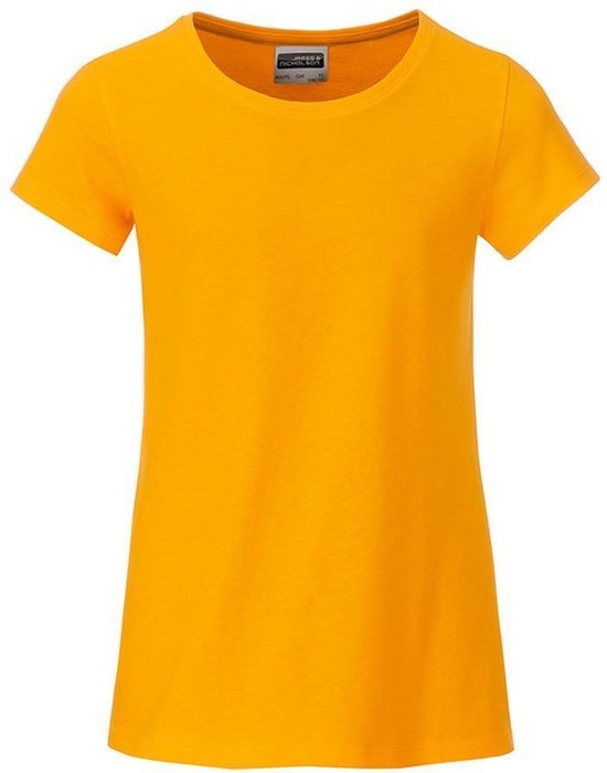 James and Nicholson Meisjes Basic T-Shirt (Goudgeel)