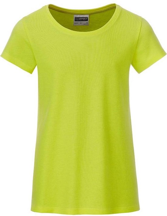 T-shirt Basic Filles James and Nicholson (jaune acide)