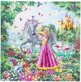 Diamond Painting Crystal Art Kit Â® The Princess & The Unicorn 30x30 cm, Partial Painting